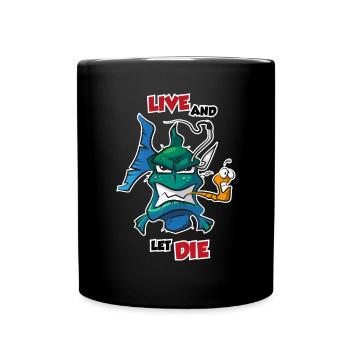 Live and let die - Predatory fish angler funny saying - Full Colour Mug - black - Front