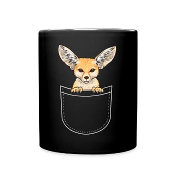 Fennek Fuchs Fennec Fox Wüstenfuchs - Tasse einfarbig - Schwarz - Vorne