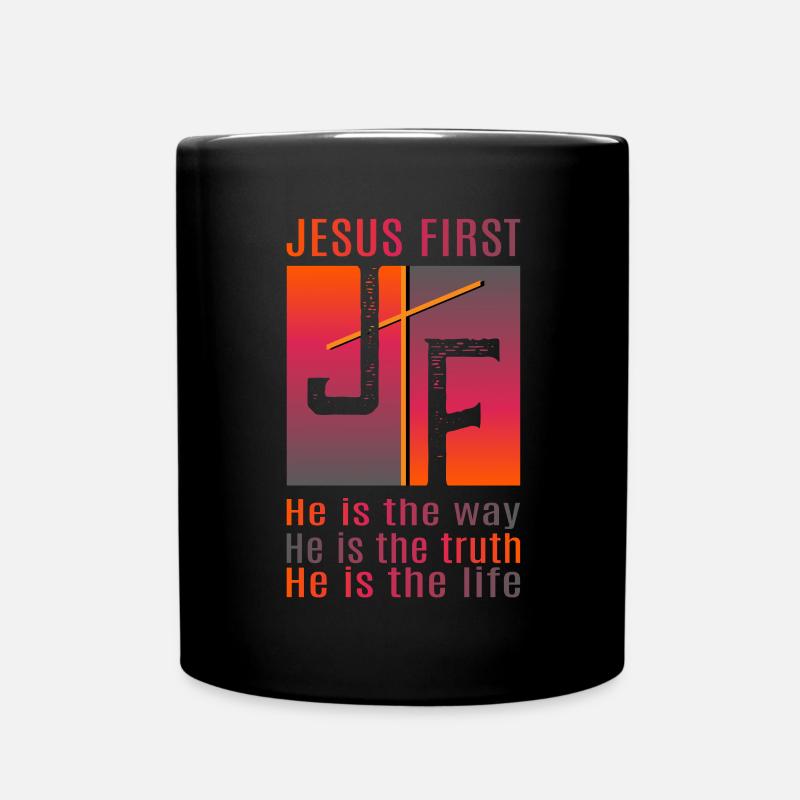 Jesus first - Full Colour Mug - black