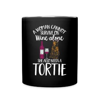 Schildpatt Katze Tortoiseshell Cat Tortie - Tasse einfarbig - Schwarz - Vorne