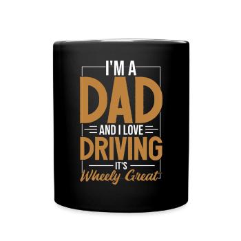 Papa fährt Papa Witz - Tasse einfarbig - Schwarz - Vorne