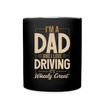 Ich bin Vater und ich liebe Autofahren | Wortspiel Lover Dad Witz - Tasse einfarbig - Schwarz - Vorne