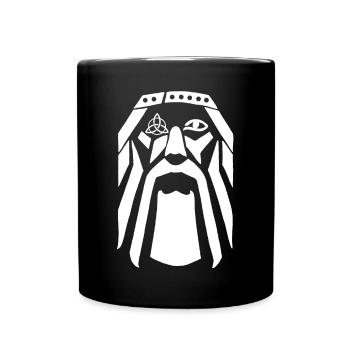 Wikingerkrieger (weiß) - Tasse einfarbig - Schwarz - Vorne