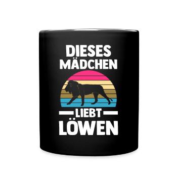 Löwe Löwen - Tasse einfarbig - Schwarz - Vorne