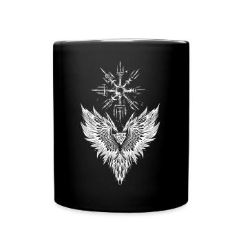 Corbeau Odin Vegvisir Valknut - Mug uni - noir - Devant