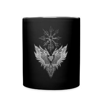 Rabe Odin Vegvisir Valknut - Tasse einfarbig - Schwarz - Vorne