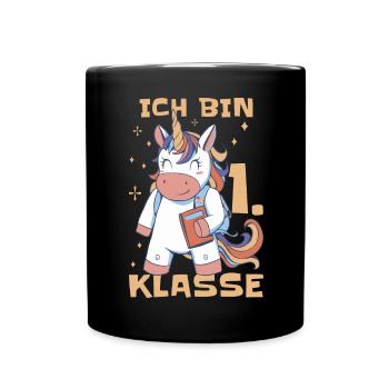 Kitaabgänger Schulkind Einschulung Grundschule - Tasse einfarbig - Schwarz - Vorne