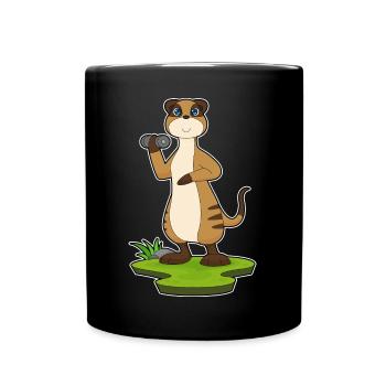 Culturiste avec haltères Suricate - Mug uni - noir - Devant