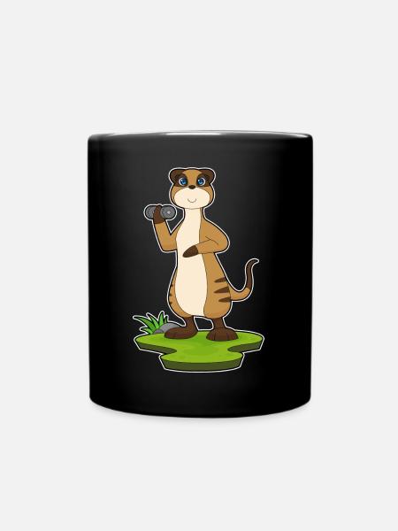 Erdmännchen Bodybuilder Hantel Bodybuilding - Tasse einfarbig - Schwarz