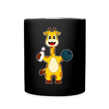 Boule de bowling girafe - Mug uni - noir - Devant