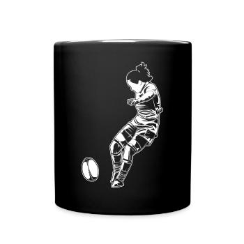 Rugbyspieler Mädchen - Tasse einfarbig - Schwarz - Vorne