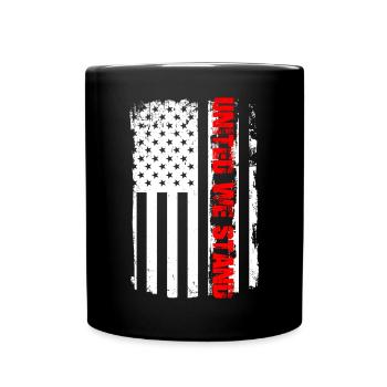 Distressed American Flag with AMERICAN - Full Colour Mug - black - Front