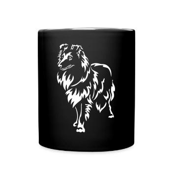 Sheltie "Black Edition" - Tasse einfarbig - Schwarz - Vorne