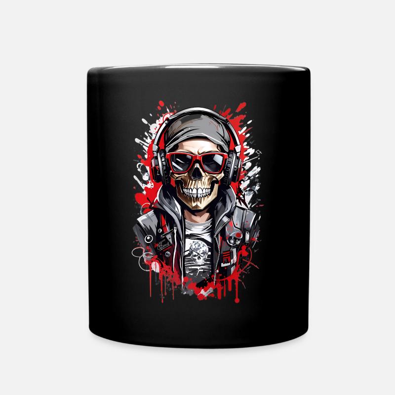 Coole Totenkopf - Tasse einfarbig - Schwarz