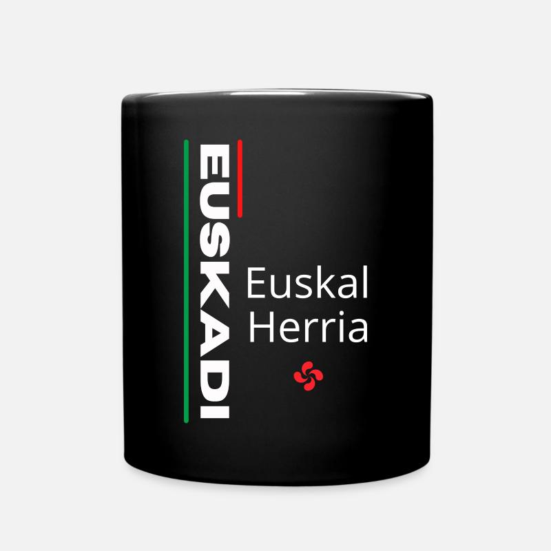 Vibrant Euskal Herria pattern design - Full Colour Mug - black