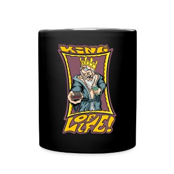 König des Lebens - Tasse einfarbig - Schwarz - Vorne