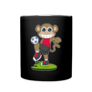 Joueur de football singe Soccer - Mug uni - noir - Devant