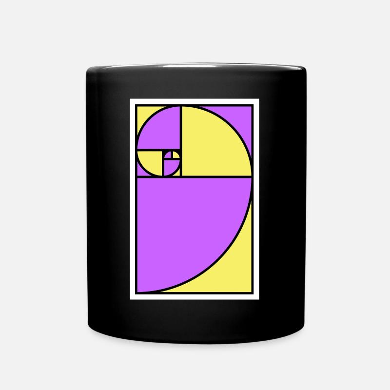 Golden ratio spiral - Full Colour Mug - black