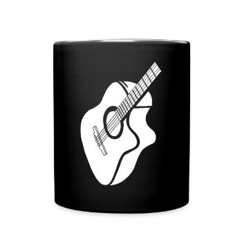 weiße Gitarre - Tasse einfarbig - Schwarz - Vorne