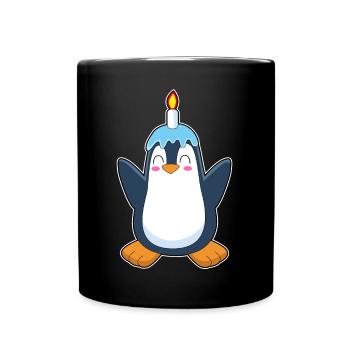 Bougie d’anniversaire Pingouin - Mug uni - noir - Devant