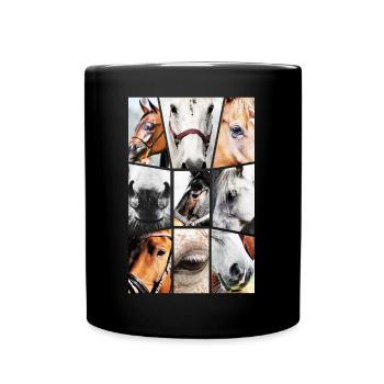 Produkte mit Pferden - Tasse einfarbig - Schwarz - Vorne