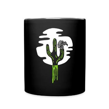 Cactus and vulture under the moon - Full Colour Mug - black - Front