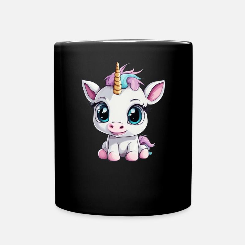 Supersüßes Baby Einhorn - Tasse einfarbig - Schwarz