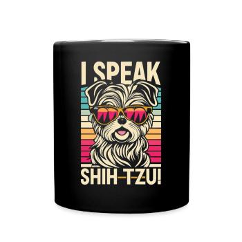 Shih-Tzu in retro look - Full Colour Mug - black - Front