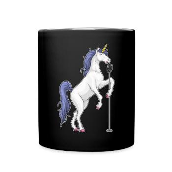 Chant du micro du chanteur licorne - Mug uni - noir - Devant