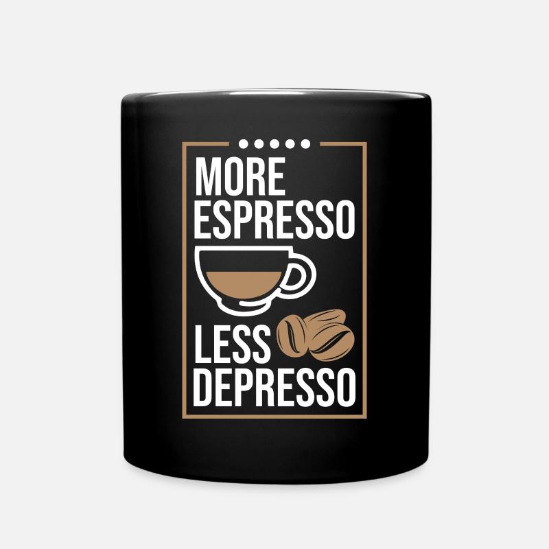 More Espresso, Kaffee, Coffee, Latte, Geschenkidee - Tasse einfarbig - Schwarz