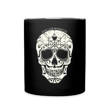 Dia de los Muertos Halloween Jour du Crâne Mort - Mug uni - noir - Devant