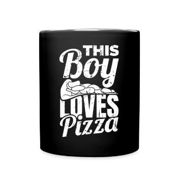 Pizza Junge - Tasse einfarbig - Schwarz - Vorne
