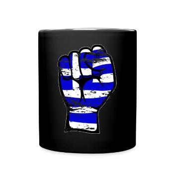 Griechenland Flagge Faust Hand Symbol used - Tasse einfarbig - Schwarz - Vorne