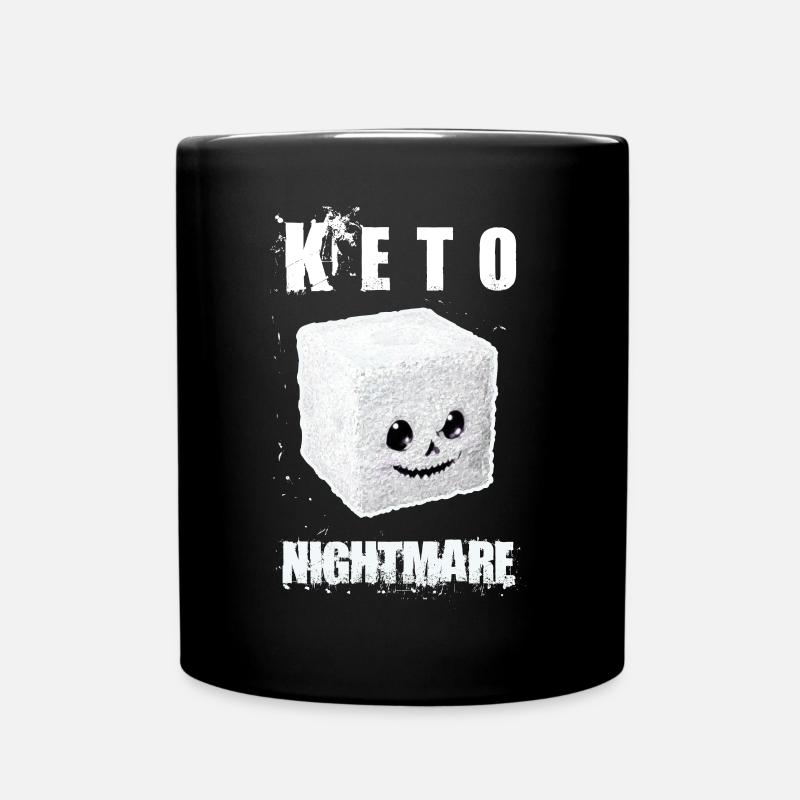 Keto nightmare - scary sugar - Full Colour Mug - black