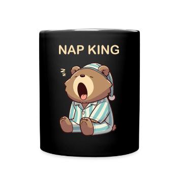 Nap King Sleeping Bear Pajamas Pajamas Tired - Full Colour Mug - black - Front