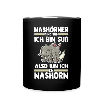 Nashorn - Tasse einfarbig - Schwarz - Vorne