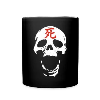 Der weiße Schädel und der rote Tod - Tasse einfarbig - Schwarz - Vorne