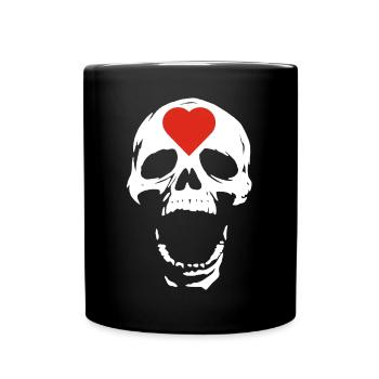 The White Skull and the Heart - Full Colour Mug - black - Front