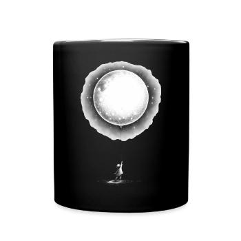 Enfant avec ballon de lune - Mug uni - noir - Devant