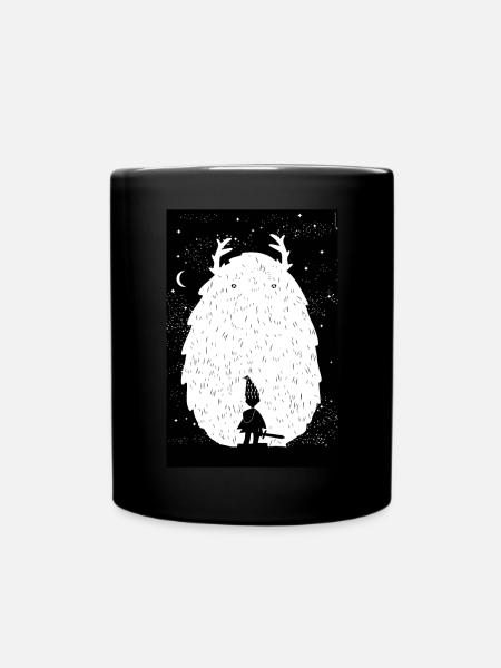 Der Yeti und der Krieger - Tasse einfarbig - Schwarz