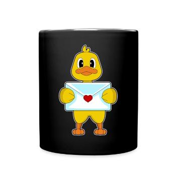 Duck Love Letter - Full Colour Mug - black - Front