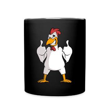 Rooster Chicken Farm Chicken Breeder - Full Colour Mug - black - Front