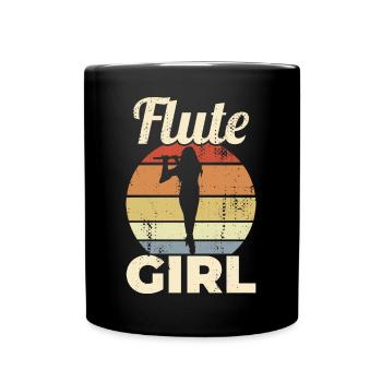 Drôle De Flûte Fille - Mug uni - noir - Devant