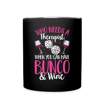 Jeu de dés Bunco - Mug uni - noir - Devant