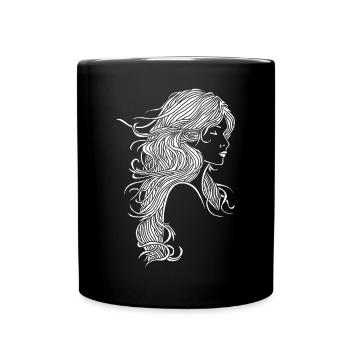 Fille aux cheveux blancs - Mug uni - noir - Devant