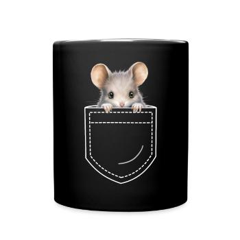 Maus Mäuse - Tasse einfarbig - Schwarz - Vorne