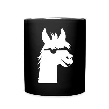 Lama Drôle Silhouette Effronté Amusant Lamas - Mug uni - noir - Devant