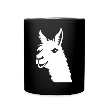 Lama Drôle Silhouette Effronté Amusant Lamas - Mug uni - noir - Devant