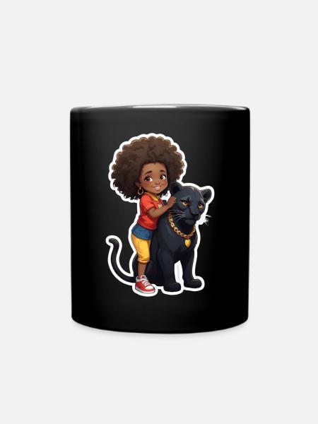 Enfants avec une panthère noire - Mug uni - noir