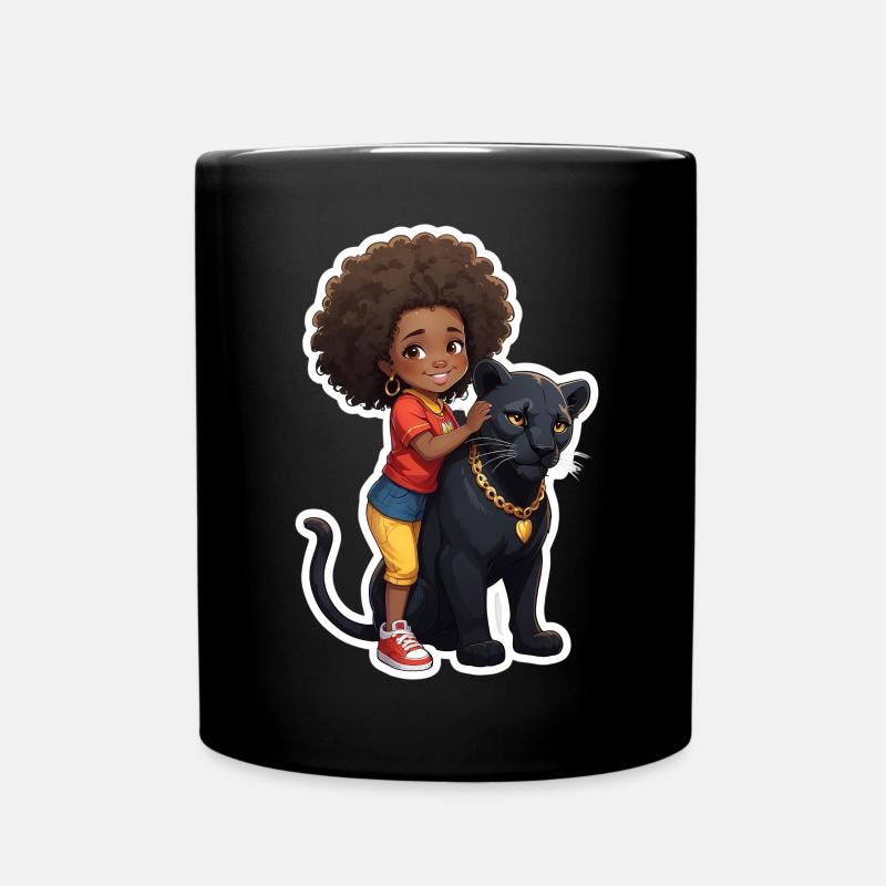 Enfants avec une panthère noire - Mug uni - noir